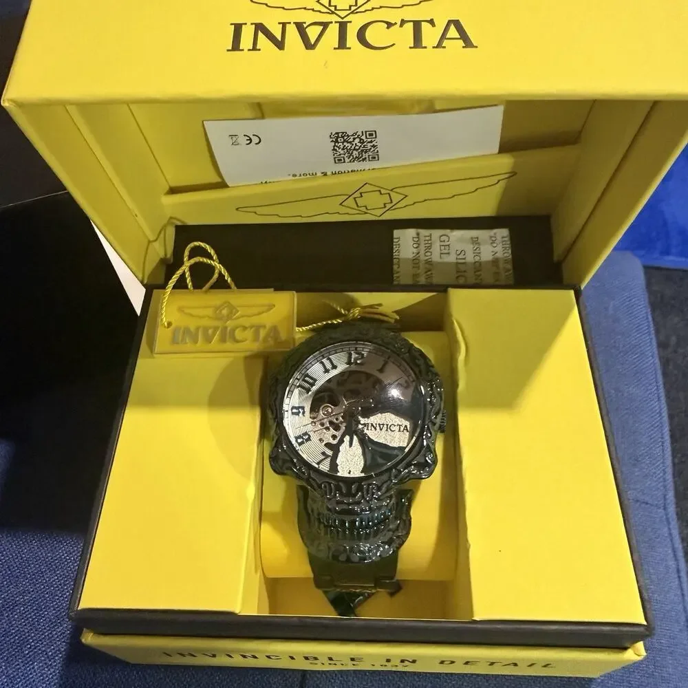 RARE Invicta Men's Artist Automatic Skull Movable Jaw Steel Green Watch-51mm